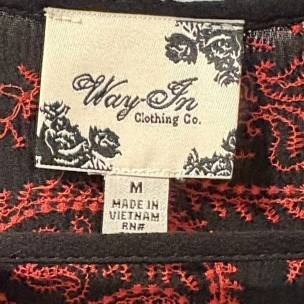NWT Black Paisley Boho Dress Bell Sleeve Festival Western Steve Nicks Witchy - Picture 6 of 8